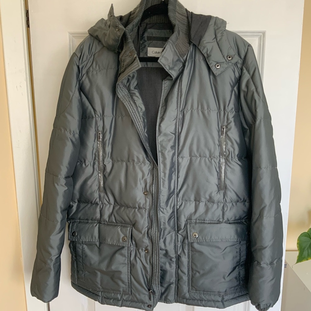 Calvin Klein Men's Gray Puffer Jacket